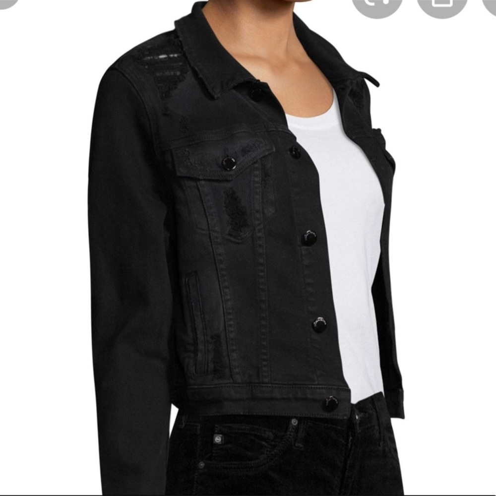 COTTON CITIZEN black denim distressed jacket